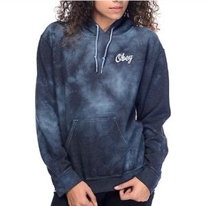 Obey blue tie dye hoodie